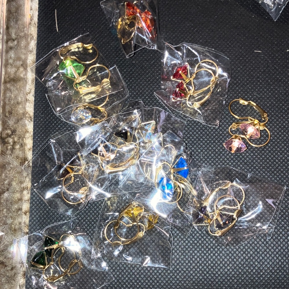 Elegant Multicolor Gold-Tone Earrings Set